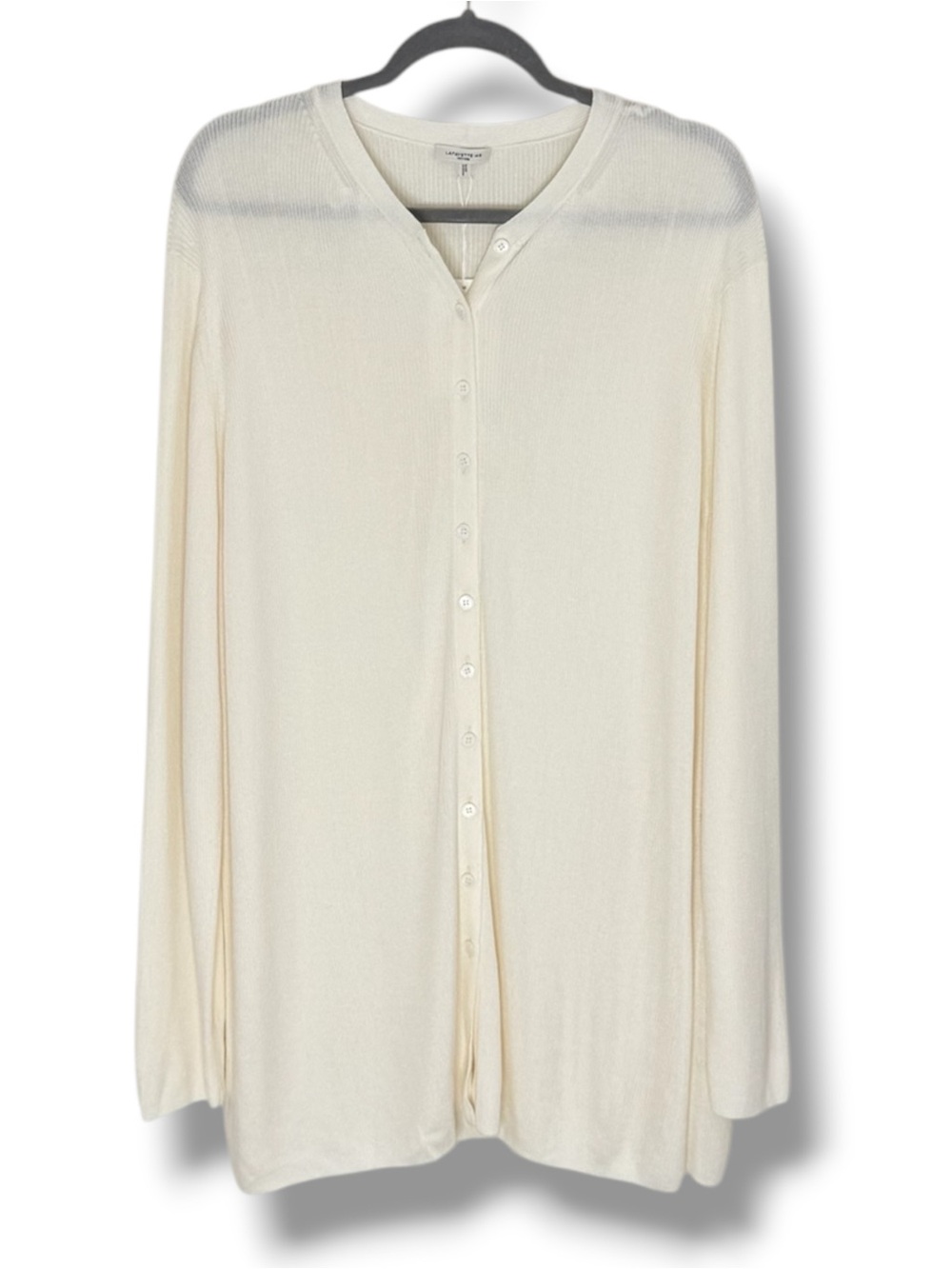 Lafayette 148 Finespun Voile Ribbed Long Cardigan Sweater 3X Lightweight NWT